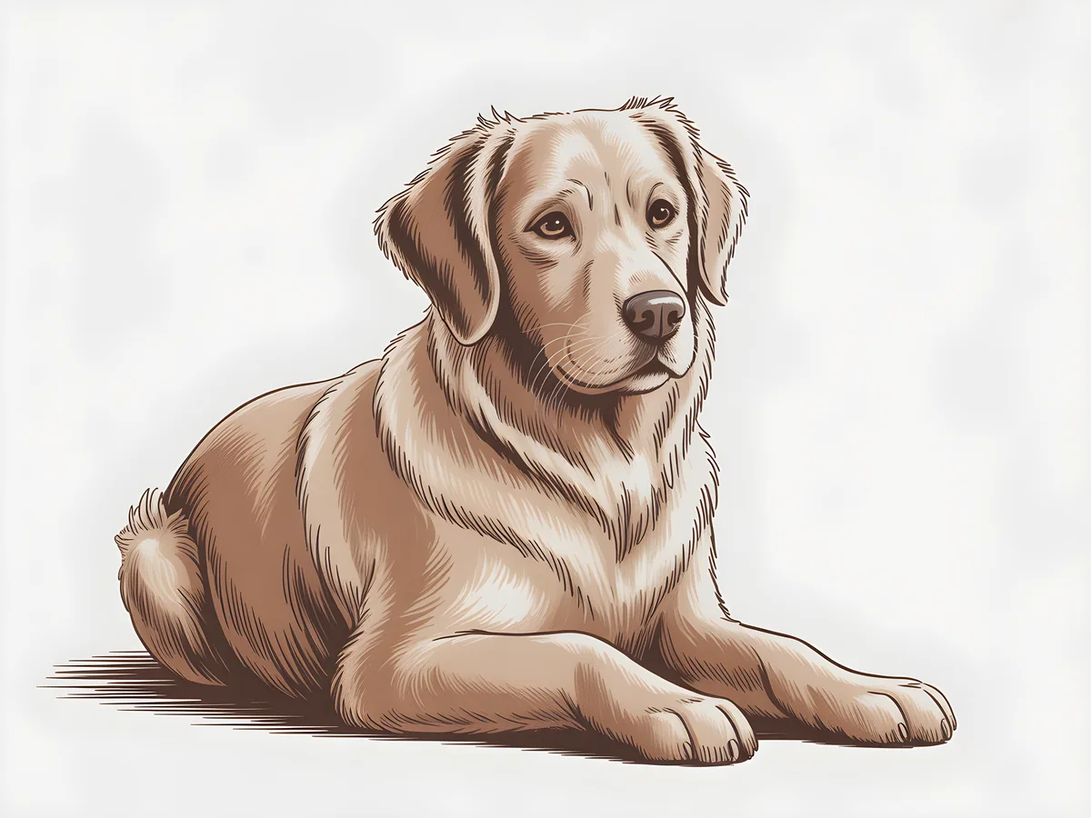 Golden Retriever Dog Portrait Minimalist Wall Art