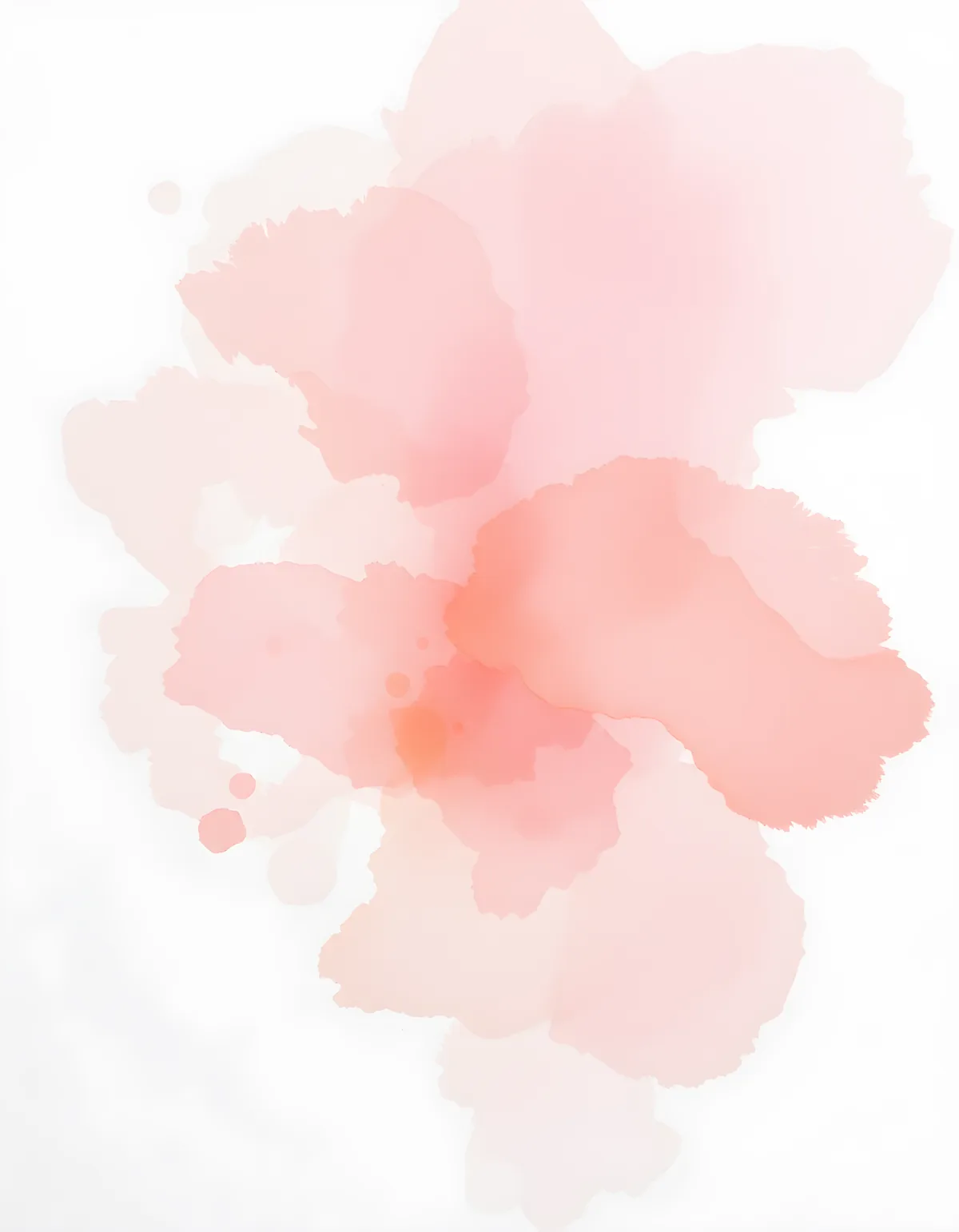 Soft Coral Watercolor Abstract Blooms Wall Art