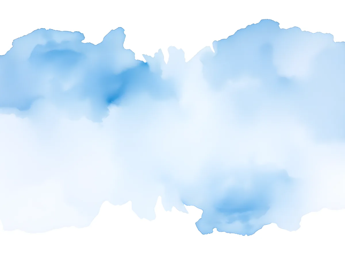 Abstract Blue Watercolor Clouds Landscape Wall Art