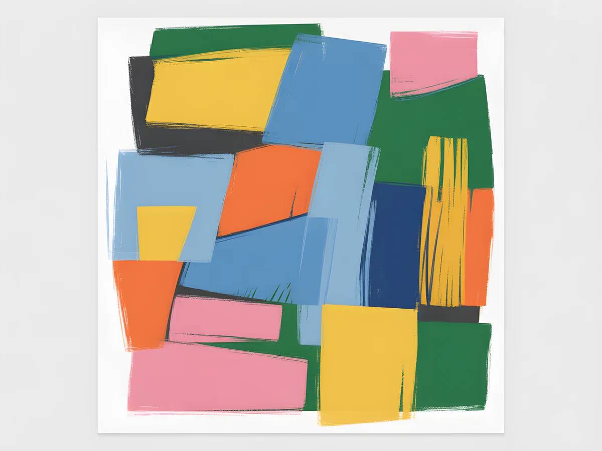 Colorful Abstract Geometric Shapes Canvas Wall Art