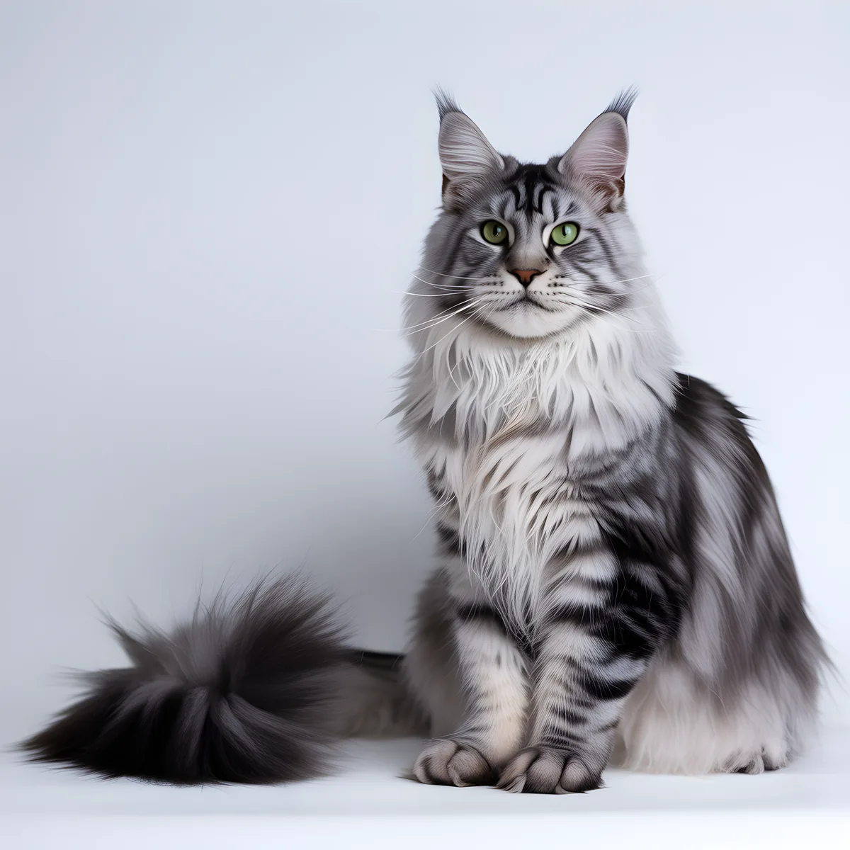 Gray Tabby Cat with Green Eyes Minimalist Wall Art