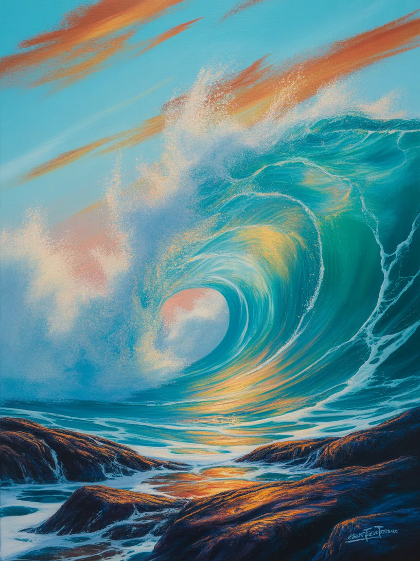 Ocean Horizon — Abstract (Portrait) Canvas Print | Abstract Wall Art | A4 A3 A2 A1