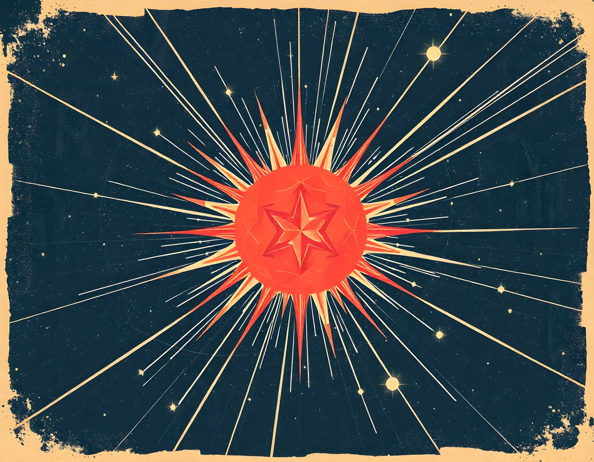 Vintage Radiant Star Burst Retro Wall Art