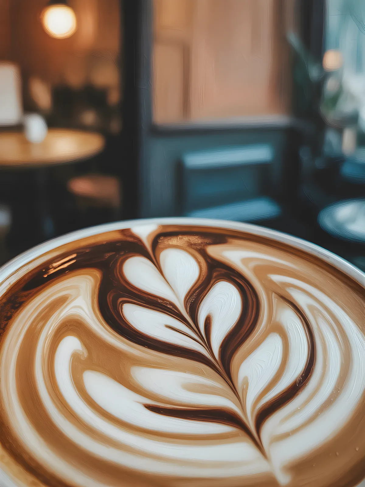 Abstract Latte Art Coffee Cup Canvas Wall Art