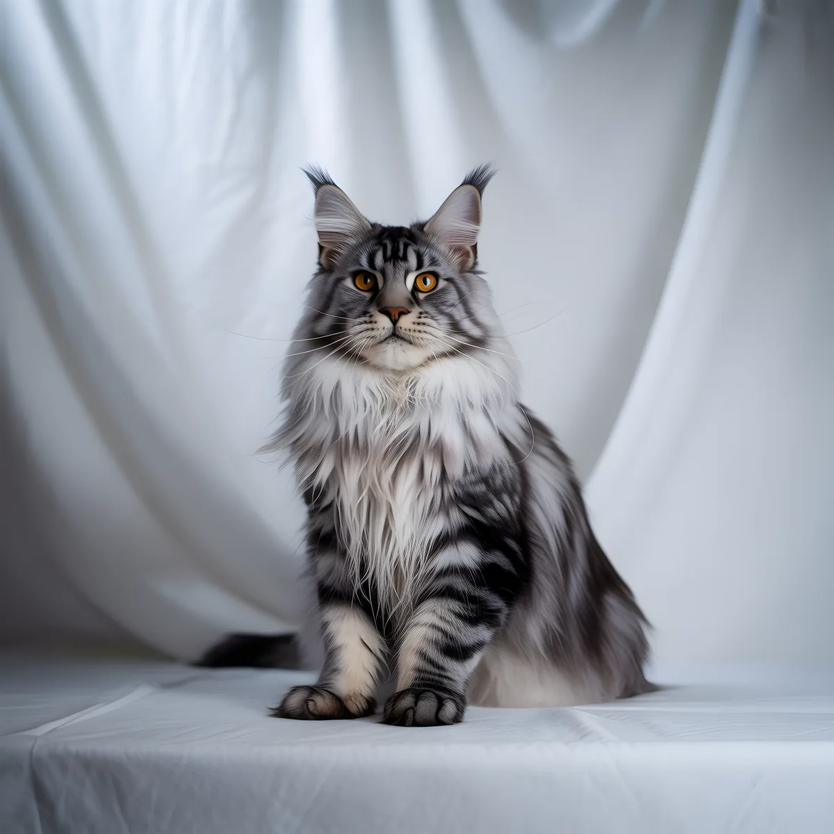 Gray Tabby Cat Portrait Minimalist Wall Art