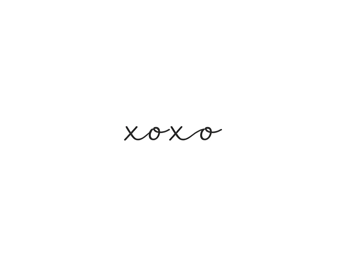 Minimalist XOXO Handwritten Script Wall Art
