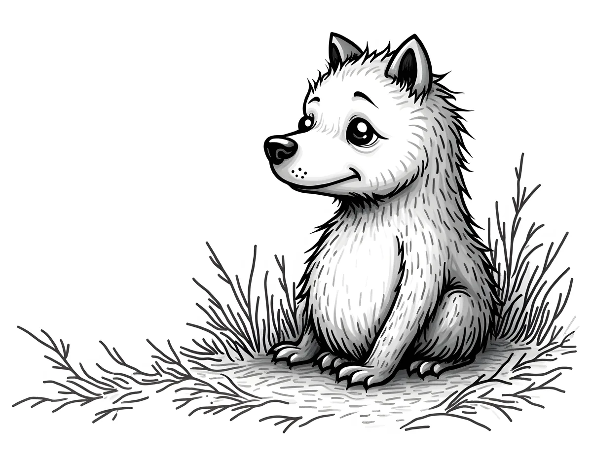 Cute Woodland Fox Line Art Illustration Wall Art