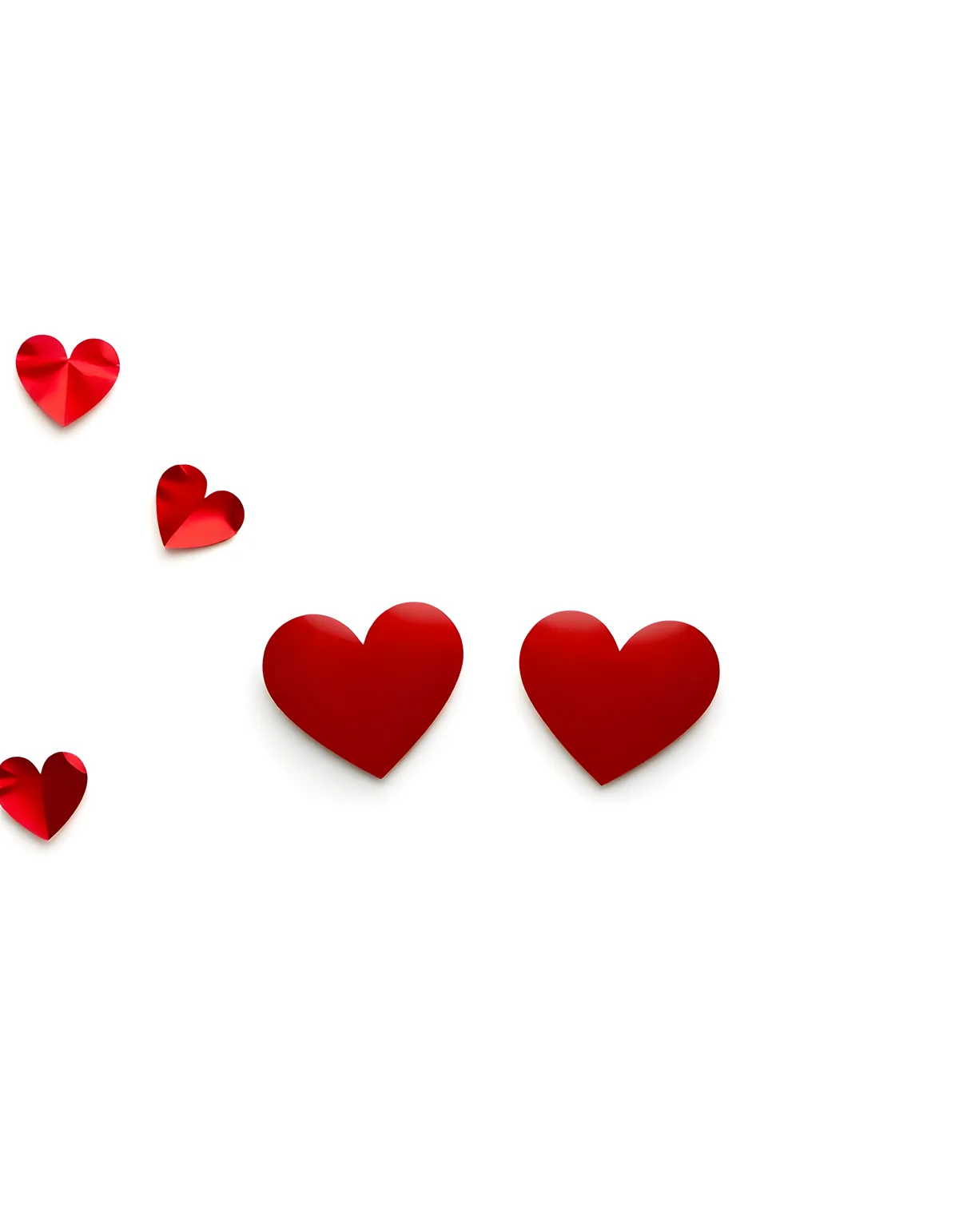 Minimalist Red Hearts Scattered Portrait Wall Art