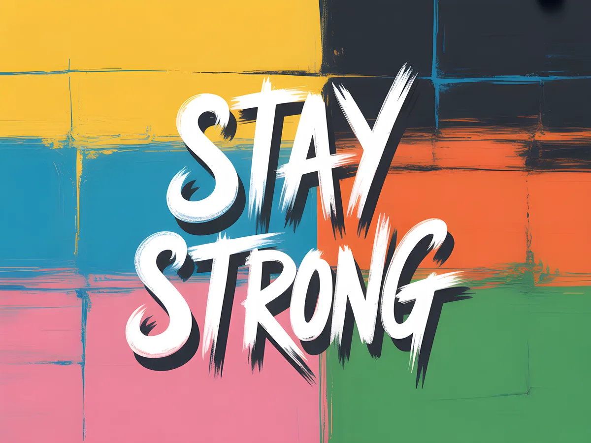 Stay Strong Colorful Abstract Street Art Wall Art
