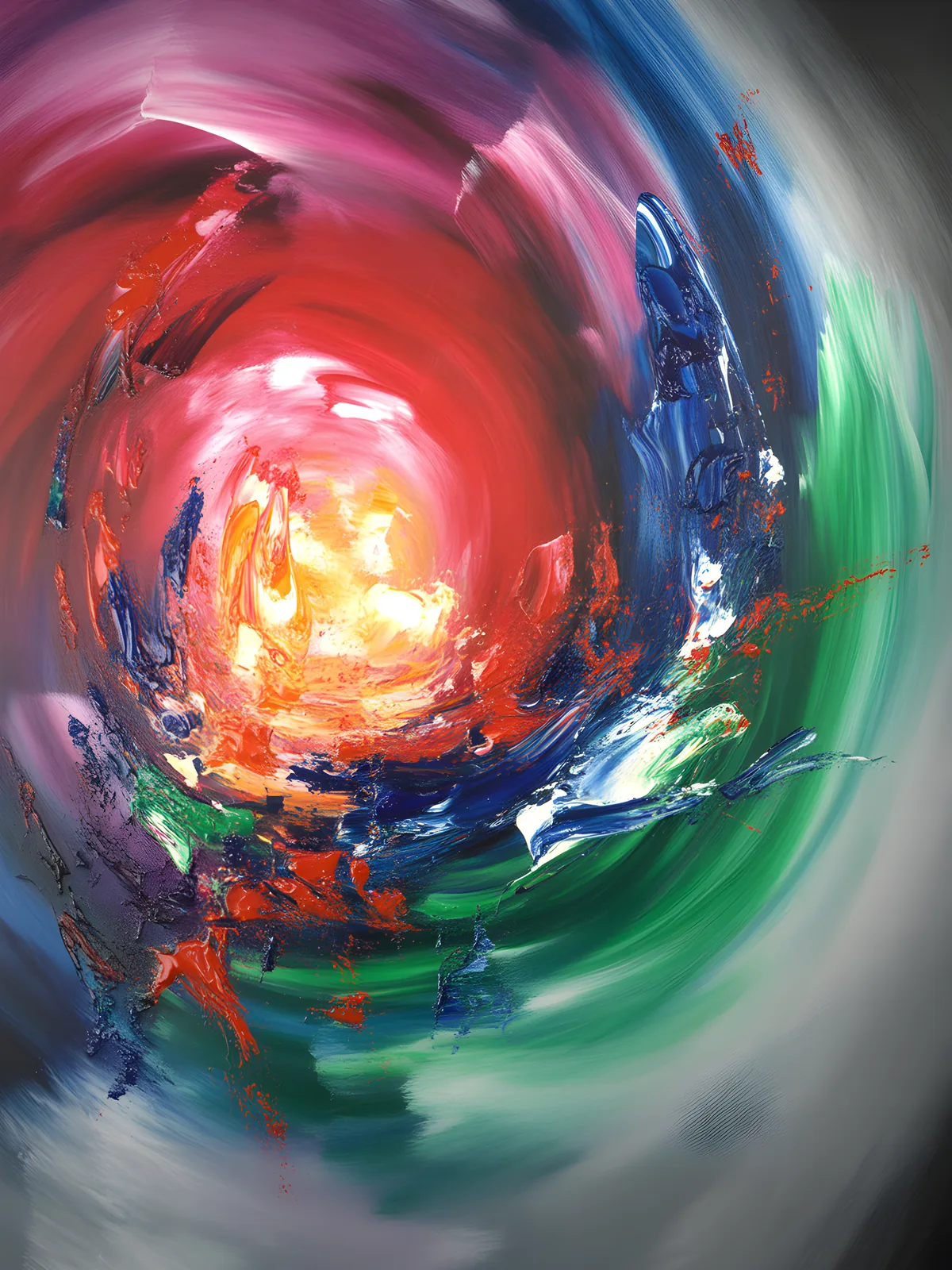 Radiant Cosmic Energy Abstract Spiral Wall Art