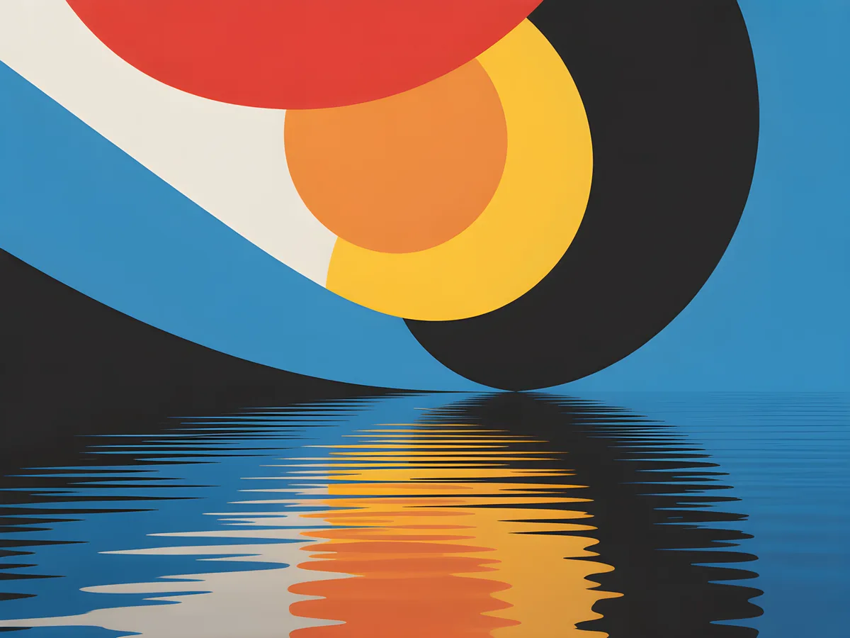 Abstract Sunset Reflection Modern Photography Wall Art