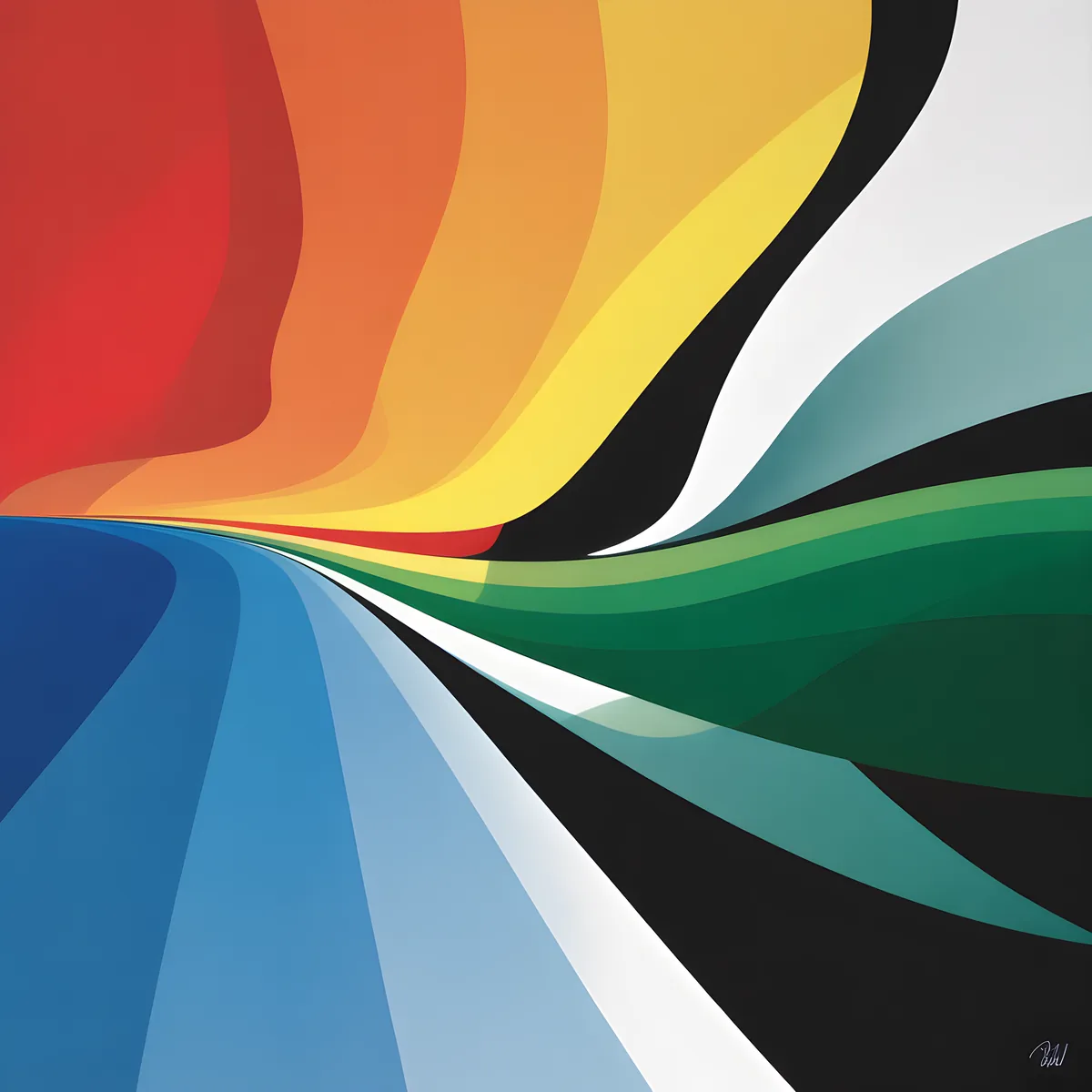 Colorful Abstract Wave Flow Modern Photography Wall Art