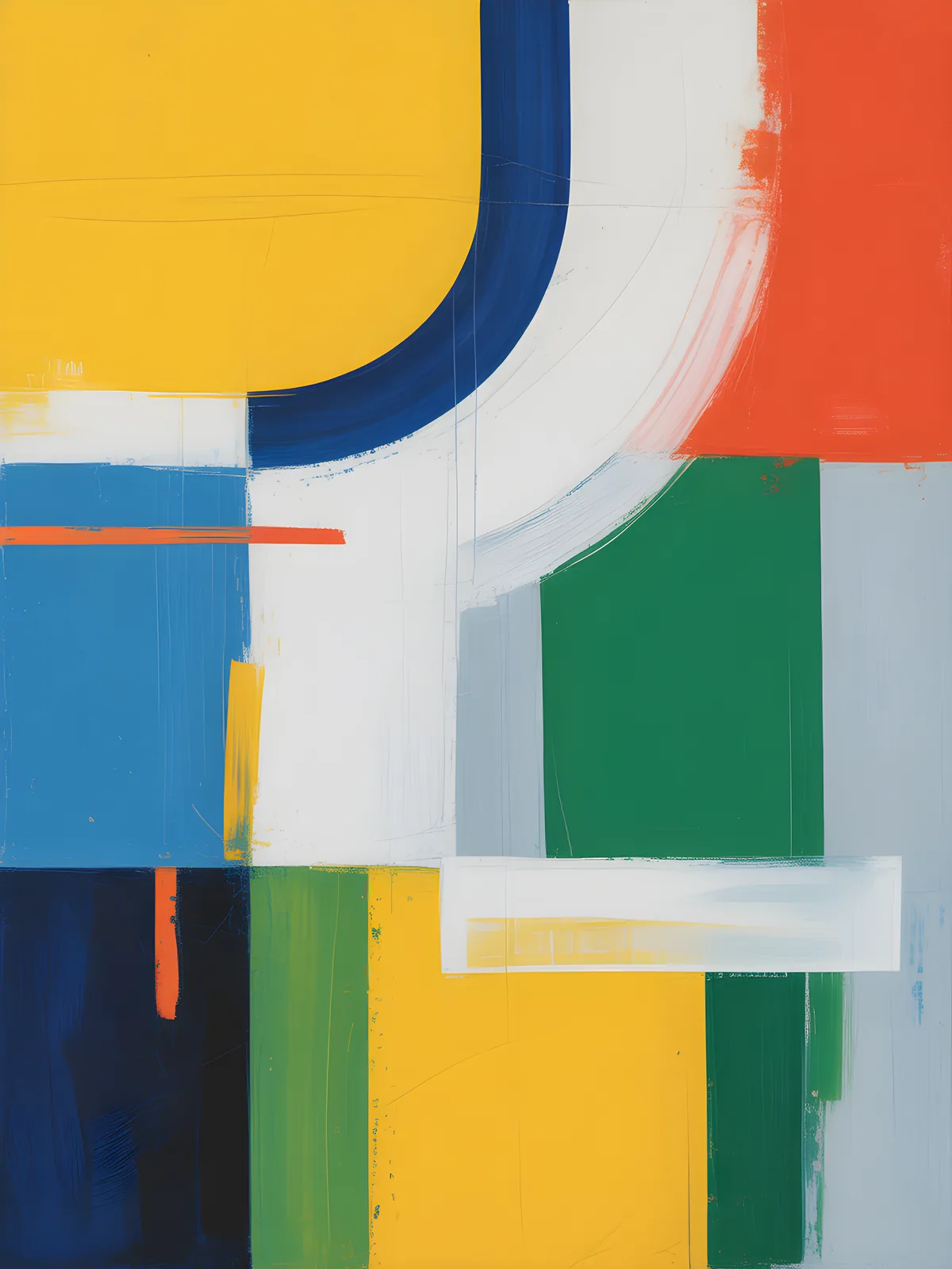 Vibrant Abstract Geometric Composition Modern Wall Art