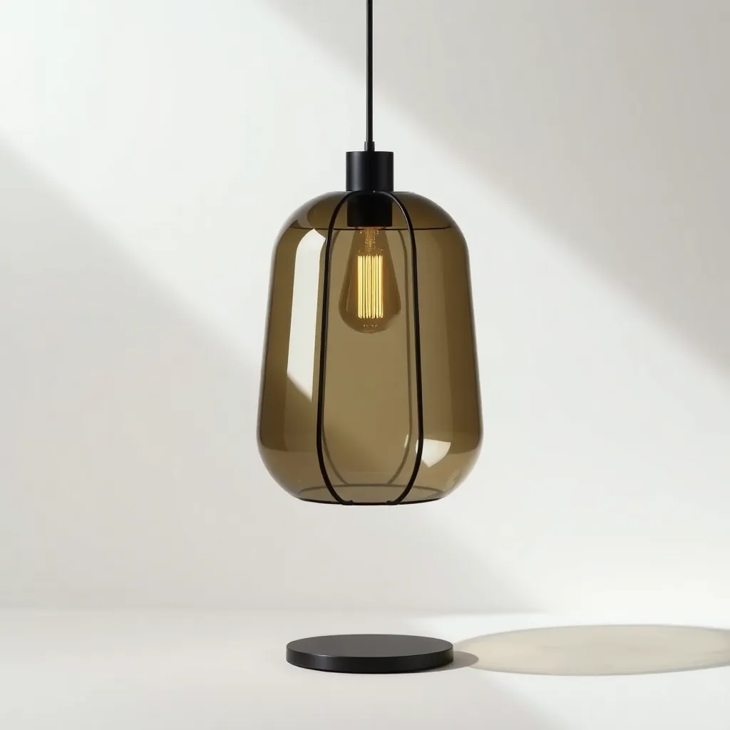 Minimalist Amber Glass Pendant Light Wall Art
