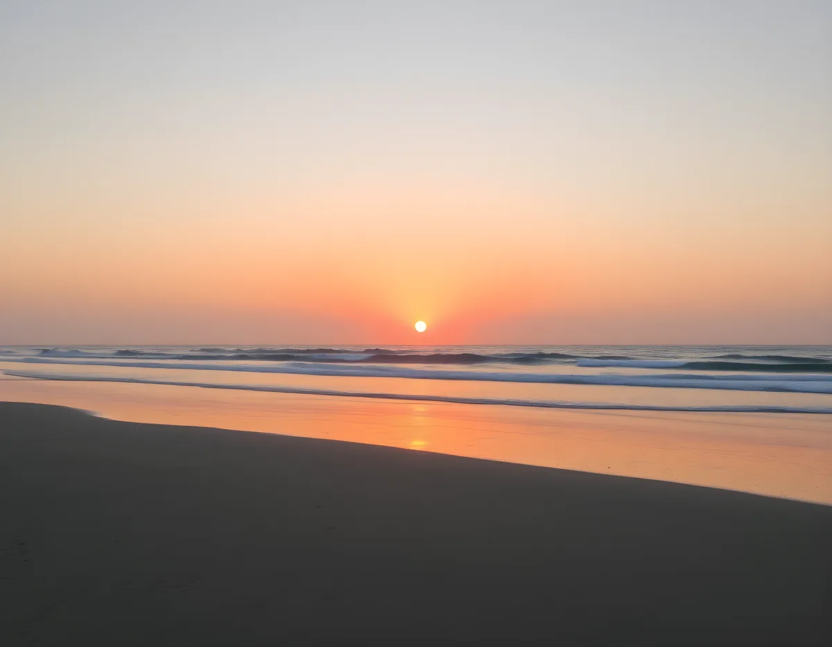 Minimalist Ocean Sunrise Beach Landscape Wall Art