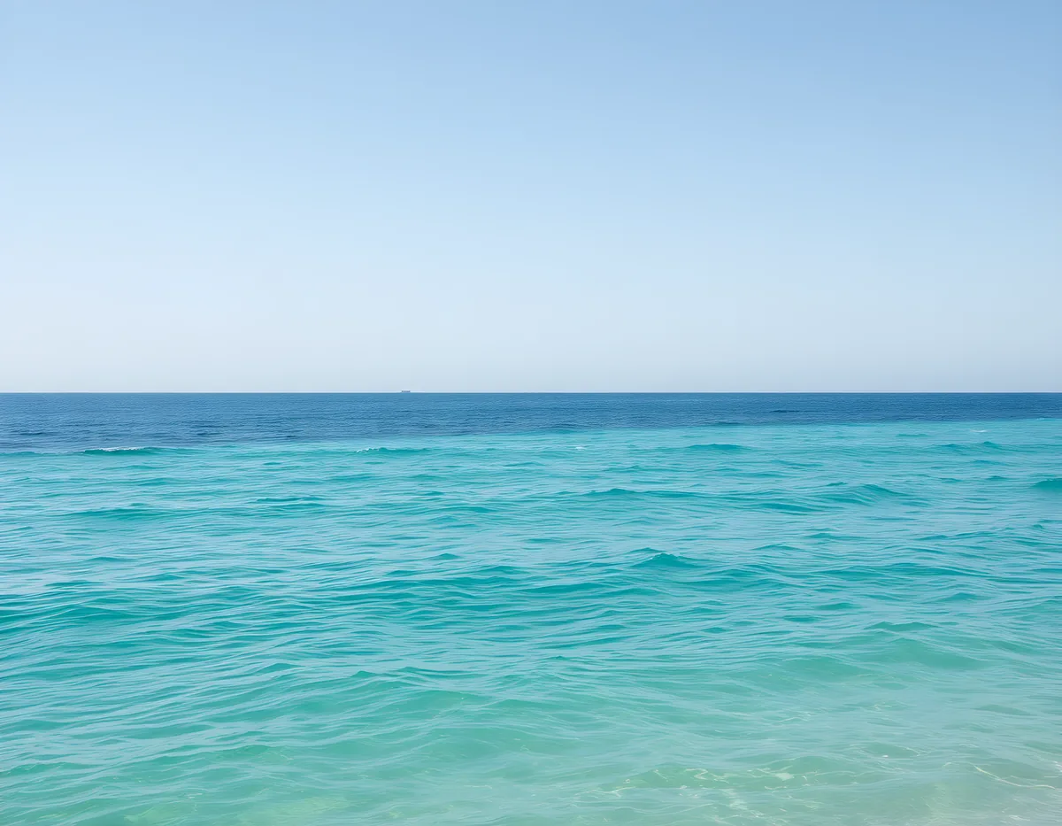 Minimalist Turquoise Ocean Horizon Wall Art