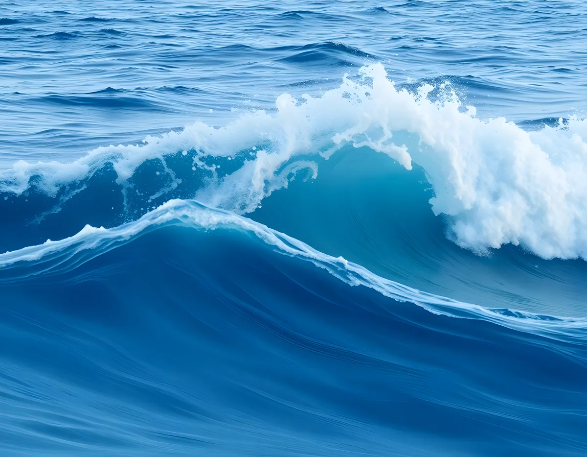 Minimalist Ocean Waves Blue Sea Wall Art