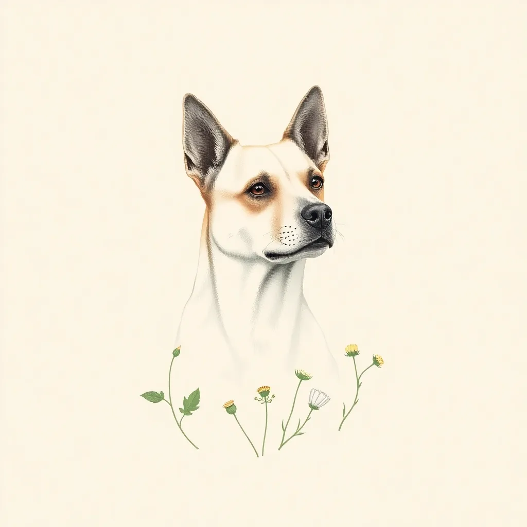 Chihuahua with Wildflowers Botanical Portrait Wall Art