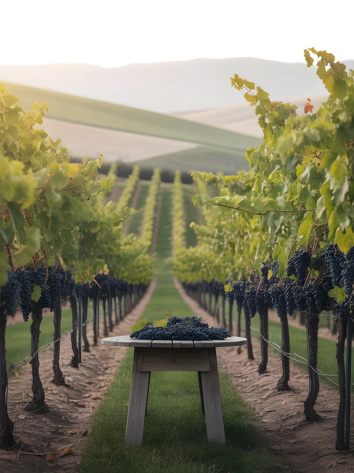 Vineyard Harvest at Sunset Minimalist Wall Art